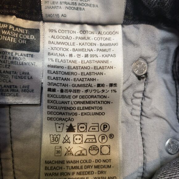 Levis 501 Jeans Womens 10? 30x28 Black Denim Straight Leg Distressed Button Fly - Picture 4 of 13